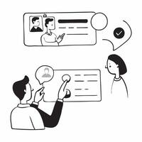 AI Powered Talent Acquisition concept as A candid shot of a recruitment team using AI tools to assess candidate profiles The scene captures the focus on efficiency and innovation pure vector