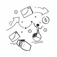 AI Predictive Analytics with Money Symbol concept as A illustration of predictive analytics symbols combined with a money symbol representing the role of AI in forecasting f pure vector