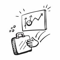 Border frame with briefcase and chart for Growth and copy space concept as A border frame featuring a briefcase and chart representing Growth The design elements frame a central c pure vector