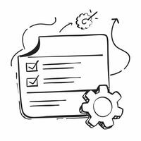 Border frame with checklist and gear for Process and copy space concept as A border frame featuring a checklist and gear representing Process The design elements create a function pure Set 2 vector