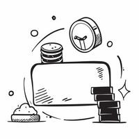 Border frame with coin stack and treasure chest for Dhanteras with copy space concept as Camera movement Zoom into the coin stack and treasure chest Scene Isolated white backgroun pure vector