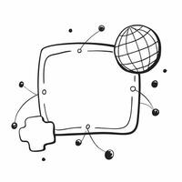 Border frame with globe and connected nodes for Network and copy space concept as A border frame designed with a globe and connected nodes representing Network The elements frame pure vector