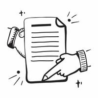 Border frame with handshake and contract for Agreement and copy space concept as A border frame designed with a handshake and contract representing Agreement The elements create a pure vector