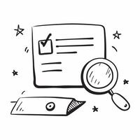 Border frame with magnifying glass and document for Review and copy space concept as A border frame designed with a magnifying glass and document representing Review The elements pure vector