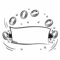 Border frame with silver coins for Dhanteras with copy space concept as Camera movement Pan across the silver coins Scene Isolated white background with ample copy space in the ce pure vector