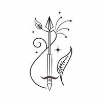 Bow and Arrows with Diya Frame concept as Vertical frame with a bow and arrows on one side and a lit diya on the other creating a balanced and symbolic Dussehra themed copy space i pure vector