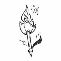 Bow and Arrow with Flames concept as Abstract of a bow and arrow with flames along the arrow shaft isolated on a white background symbolizing the power and victory of Lord R pure vector
