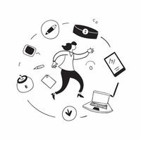 Businesswoman in a glossy flexible workspace setting concept as Camera movement Zoom into the businesswoman interacting with digital tools Scene A polished and sophisticated works pure vector