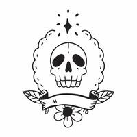 Calavera and Marigold Garland Isolated concept as A design featuring a calavera paired with a marigold garland both isolated on a white background The illustration c pure vector