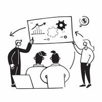 Candid AI Enhanced Decision Making concept as A candid shot of a management team making decisions with insights The scene captures the focus and intensity of the disc pure vector