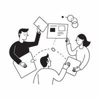 Candid AI Enhanced Strategic Brainstorming concept as A candid capture of a team brainstorming strategic ideas using AI tools The scene highlights the creative and collaborative a pure vector