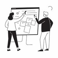 Candid AI Enhanced Design Review concept as A candid shot of a design team reviewing concepts on a screen The scene captures the collaborative and iterative nature of pure vector