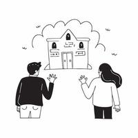 Candid Couple on a Haunted House Tour concept as A candid shot of a couple holding hands nervously exploring a haunted house The scene captures their fear and excitement perfect f pure Set 2 vector