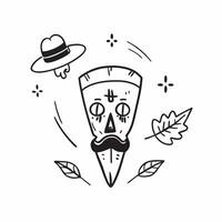Catrina Hat and Marigold concept as A design featuring a traditional Catrina hat and a marigold flower isolated on a white background The illustration reflects the e pure vector