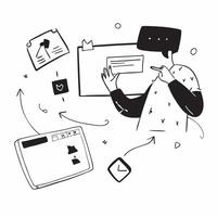 Content creator editing videos in a glossy abstract virtual meeting concept as Camera movement Pan across the screen showing editing software with a glossy abstract interface pure vector