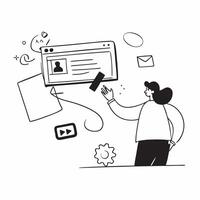 Content creator editing a glossy project in a flexible workspace concept as Camera movement Pan across the screen displaying editing software with vibrant footage Scen pure vector