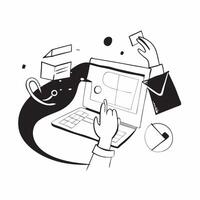 Creative designer working on a project in a glossy flexible workspace concept as Camera movement Zoom into the designer digital workspace Scene A vibrant and inspiring workspace w pure vector
