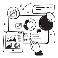 Data analyst visualizing data on a glossy dashboard in a flexible workspace concept as Camera movement Zoom into the screen displaying interactive data visualizations Scene A prof pure Set 2 vector
