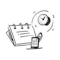 Desk Clock and Calendar Isolated concept as A image of a desk clock and a calendar isolated on a white background Ideal for illustrating time management and organization in pure Set 6 vector