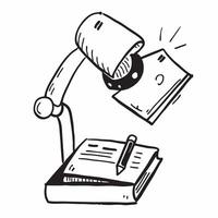 Desk Lamp and Notebook Isolated concept as A image showing a stylish desk lamp and an open notebook isolated on a white background Ideal for a clean and organized workspace pure Set 7 vector