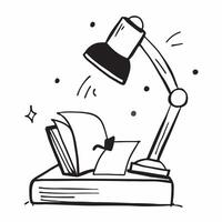 Desk Lamp and Notebook Isolated concept as A image showing a stylish desk lamp and an open notebook isolated on a white background Ideal for a clean and organized workspace pure Set 4 vector