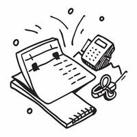 Desk Phone and Notepad Isolated concept as A image featuring a desk phone and a notepad isolated on a white background Ideal for illustrating communication and note taking pure vector