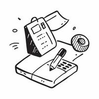 Desk Phone and Notepad Isolated concept as A image featuring a desk phone and a notepad isolated on a white background Ideal for illustrating communication and note taking pure Set 4 vector