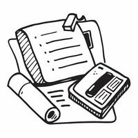 Desk Phone and Notepad Isolated concept as A image featuring a desk phone and a notepad isolated on a white background Ideal for illustrating communication and note taking pure Set 8 vector