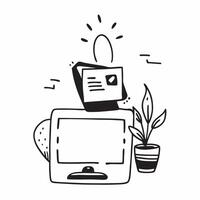 Desk Plant and Picture Frame Isolated concept as A image featuring a desk plant and a picture frame isolated on a white background Ideal for adding a personal and natural t pure Set 4 vector
