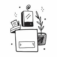 Desk Plant and Picture Frame Isolated concept as A image featuring a desk plant and a picture frame isolated on a white background Ideal for adding a personal and natural t pure vector