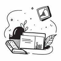 Desk Plant and Picture Frame Isolated concept as A image featuring a desk plant and a picture frame isolated on a white background Ideal for adding a personal and natural t pure Set 8 vector