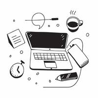Desk Setup with Abstract Glossy Accessories concept as A desk setup with a glossy abstract laptop and accessories highlighting a clean and organized remote work environment Camera pure Set 2 vector