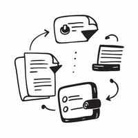 Desktop and Files Icons with Document Sharing text isolated on white background concept as Camera movement Focus on the desktop and files icons emphasizing document sharing during pure vector