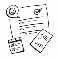 Desktop and Notes Icons with Task Management text isolated on white background concept as Camera movement Focus on the desktop and notes icons emphasizing task management during vi pure vector