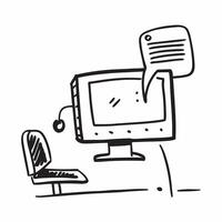 Desktop Computer and Chair Isolated concept as A image of a desktop computer and an ergonomic chair isolated on a white background Great for depicting a tech savvy and comf pure Set 7 vector