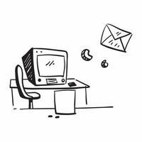 Desktop Computer and Chair Isolated concept as A image of a desktop computer and an ergonomic chair isolated on a white background Great for depicting a tech savvy and comf pure Set 5 vector