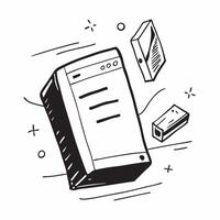Desktop computer with holographic interface elements copy space on the side concept as A side angle shot of a desktop computer with holographic interface elements floating around t pure vector