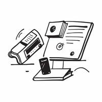 Desktop Speaker and Notebook Isolated concept as A image of a desktop speaker and a notebook isolated on a white background Perfect for representing a tech forward and crea pure Set 3 vector