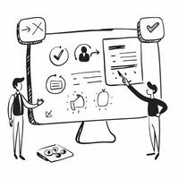 Digital Whiteboard with Glossy Markers concept as A digital whiteboard with glossy markers highlighting collaboration and innovation in remote work Camera angle captures the white pure vector