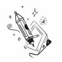 Digital Pen with Holographic Drawing Tools concept as A photo showcasing a digital pen with glowing holographic drawing tools isolated on a white background with ample copy space o pure Set 4 vector