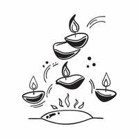 Diwali diyas and Diwali Lights text isolated on white background concept as Camera movement Zoom into the diyas and text Scene Isolated white background with vibrant and glowing e pure Set 3 vector