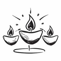 Diwali diyas and Diwali Lights text isolated on white background concept as Camera movement Zoom into the diyas and text Scene Isolated white background with vibrant and glowing e pure vector