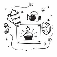 Diwali diyas and Happy Diwali text with copy space border frame concept as Camera movement Zoom into the diyas and text Scene Border frame with vibrant glowing diyas and Happy Diw pure Set 2 vector