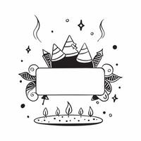 Diwali diyas and Festival of Lights text with copy space border frame concept as Camera movement Zoom into the diyas and text Scene Border frame with vibrant glowing diyas and Fes pure Set 2 vector