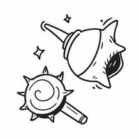 Dussehra War Drum and Conch concept as illustration of a war drum and conch shell isolated on a white background symbolizing the call to battle and divine announcement durin pure vector