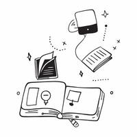 E Book and Library Icons Isolated concept as A set of isolated icons featuring an e book and library symbolizing digital reading and online education resources The d pure vector
