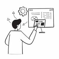Engineer conducting remote diagnostics in a glossy flexible workspace concept as Camera movement Zoom into the screen displaying diagnostic software and technical data Scene A hig pure vector