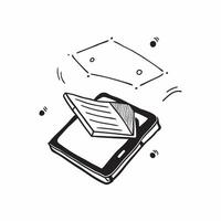 E reader with holographic book selection copy space at the bottom concept as A top down shot of an e reader with holographic book covers floating above the screen The glossy moder pure vector