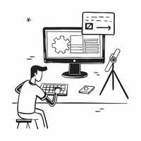 Engineer using CAD software in a glossy flexible workspace concept as Camera movement Pan across the engineer screen as they work on a CAD design Scene A high tech and professiona pure vector