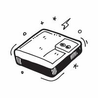 External Hard Drive with Holographic Indicators concept as A photo showcasing an external hard drive with glowing holographic indicators isolated on a white background with ample c pure Set 2 vector
